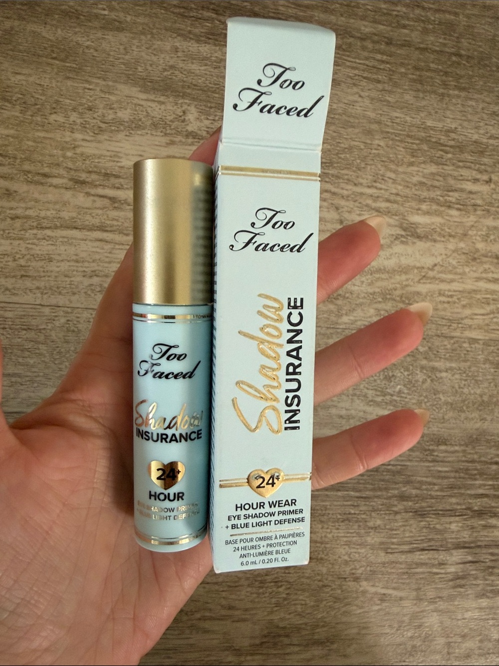 Too Faced Shadow Insurance Eyeshadow Primer - Pale Blue with Gold Cap